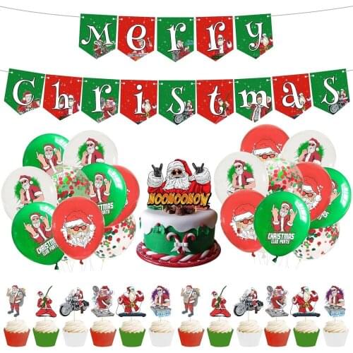 1set Merry Christmas Balloons Banners Birthday Christmas Party Balloons Party Decorations Baby Shower Boy Girl Kids Favors Toy
