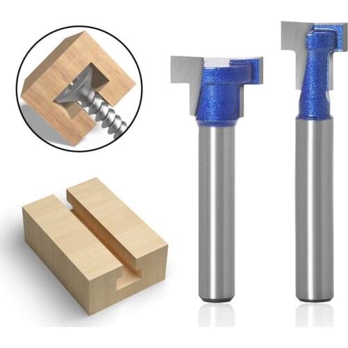 1Pcs 1/4 6mm Shank T-Slot Keyhole Cutter Wood Router Bit Carbide Cutter For Wood Frame Hex Bolt Slotting CNC Milling Cutters