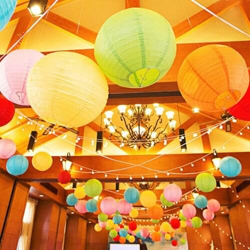 1PC 7size (4-16inch) White Chinese Paper Lantern Decorative Paper Lampion Ball Festival Wedding Party Decoration wish lanterns