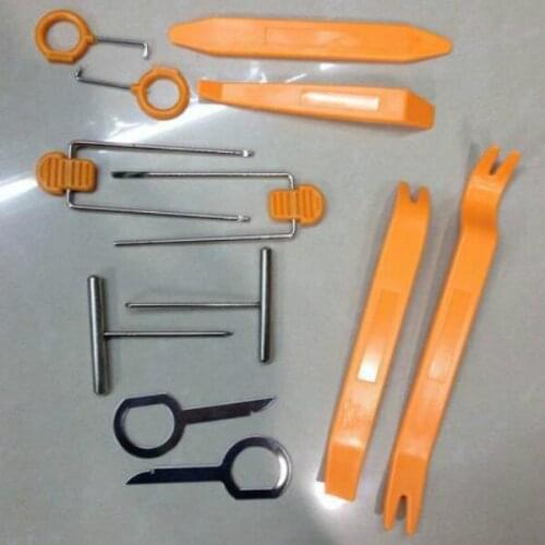 12Pcs/set Plastic Car Radio Door Clip Panel Trim Dash Audio Removal Pry Tool Repairing Set