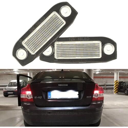 2Pcs Canbus LED License Number Plate Light for Volvo S80 XC90 S40 V60 XC60 S60 C70 V50 XC70 V70 White Auto Tail Lamp Sourcing