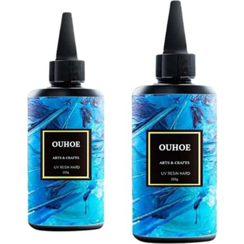 2Pcs Ultraviolet Resin Hard Glue Curing UV Gel DIY Jewelry Crafts Making Casting Coating 30G+100G