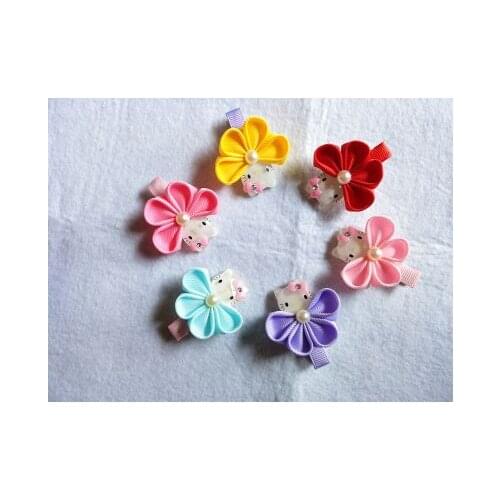 2017 pet diy accessories Manual hair wholesale KitI cat with brick Maotou bowknot hairpin 30pcs