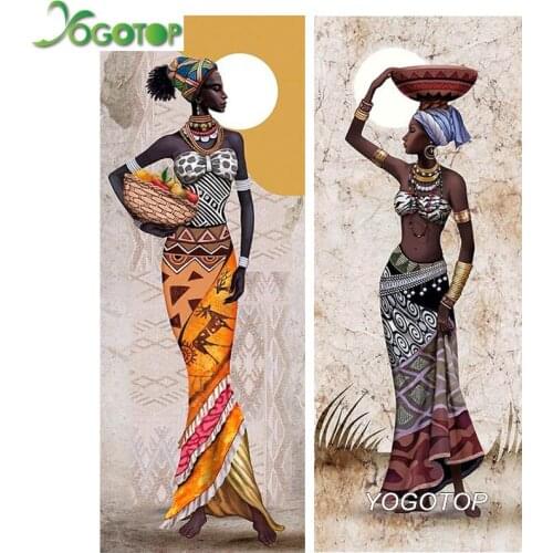 YOGOTOP DIY Diamond Painting Cross Stitch 5D Diamond Embroidery African women Full Diamond Mosaic Home Decor VD311