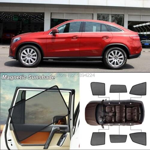 Car Full Side Windows Magnetic Sun Shade UV Protection Ray Blocking Mesh Visor For Mercedes Benz GLE