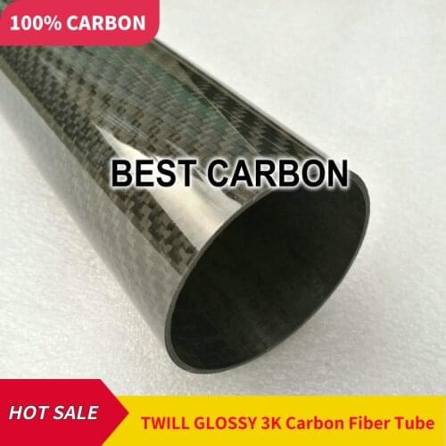Free shiping OD30,32,34,35,36,38,40,42,44,50,60 with 500mm length High Quality Twill glossy 3K Carbon Fiber Fabric Wound Tube