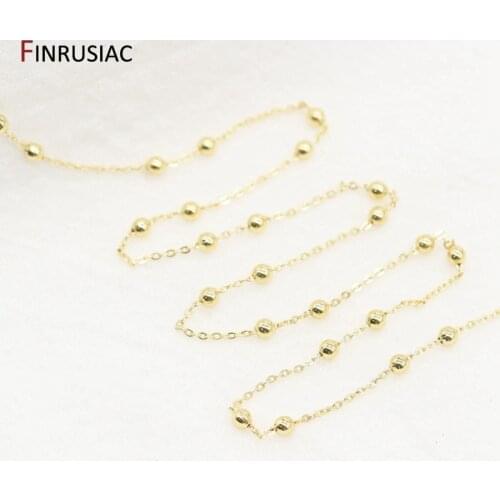 3.5mm/2mm Ball Beads Chains For Jewelry Making, 14K Real Gold Plated Jewellery Chains DIY Necklace Bracelet Earrings Accessories