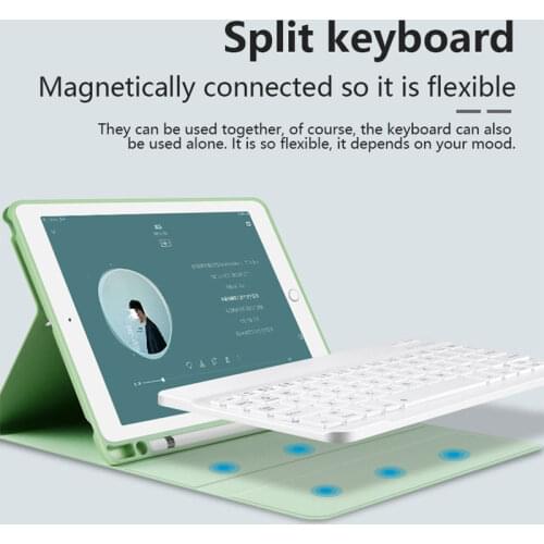 UTHAI E020 For iPad Pro 10.5 / Air 3 Case Universal Ultra-thin Magnetic Keyboard Case Smart Silicone Auto Sleep / With Pen Slot