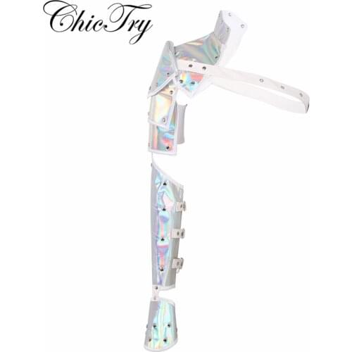 ChIcTry Mens Gothic Steampunk Style Adjustable Metal Rivets Shoulder Armors with Arm Strap Set for Role Play Halloween Party