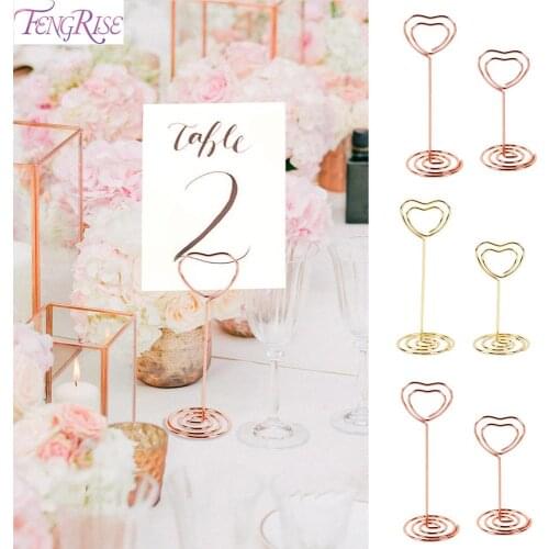 Heart Shape Holder Stands Photo Note Clip Table Seat Card Holder for Wedding Decorations Birthday Party Decor Table Decoration
