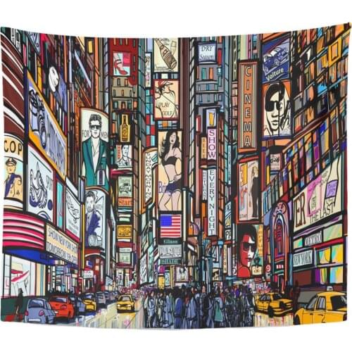 Tapestry Urban of Street in New York City Times Manhattan Tapestries Wall Hanging for Living Room Bedroom Dorm