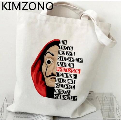 La Casa De Papel shopping bag canvas jute bag shopper shopper shopping bag fabric woven boodschappentas bolsas ecologicas custom