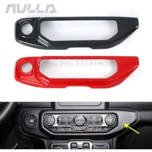 Carbon Look Car Interior Air Conditioning Switch Decor Frame Protect Cover Trim For Jeep Wrangler JL 2018 2019 2020 Accessories