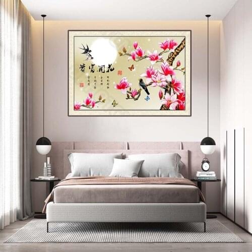 Canvas Painting Chinese Customs Festive Plaque Hanging Painting Home Wall Painting Study Room Lobby Frameless Decorative