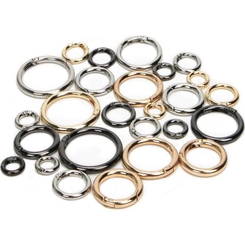 10pcs Spring O Rings Round Carabiner Snap Clip Trigger Spring Keyrings Buckle O Ring for Bags Purse Shoulder Strap Buckle