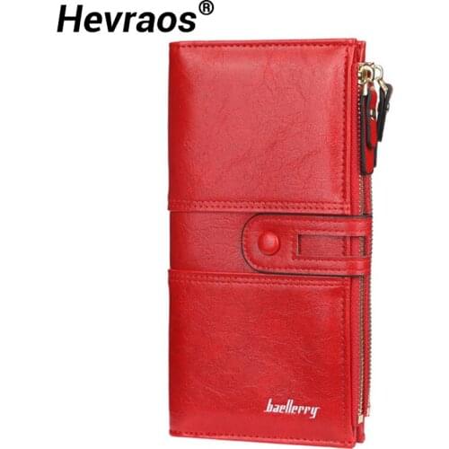 Female Purse Women Wallets Retro Long Leather Moneybag Top Quality Card Holder Wallet Zipper Brand Wallet For Women Phone Purse