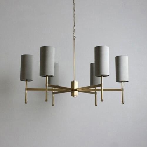Nordic style lamp American chandelier modern minimalist living room dining room bedroom gray art full copper lamps