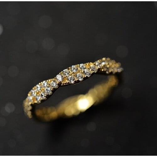 Hot Sale Pure 925 Sterling Silver Party Jewelry For Women Zircon Crystal Gemstone Ring Europe Luxury Full Diamonds Rings Gifts