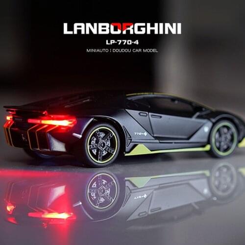 1:32 Lamborghinis Model Car Alloy Sports Car Model Pull Back Sound Super Racing Lifting Tail Hot Car Wheel For Children Gifts