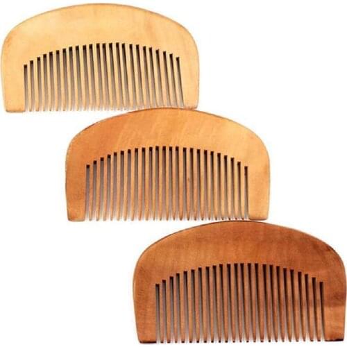 Trendy Hair Engraved Natural Peach Wood Wooden Comb Hair brush Lice comb Anti-Static Beard Comb Tool Hair accessories