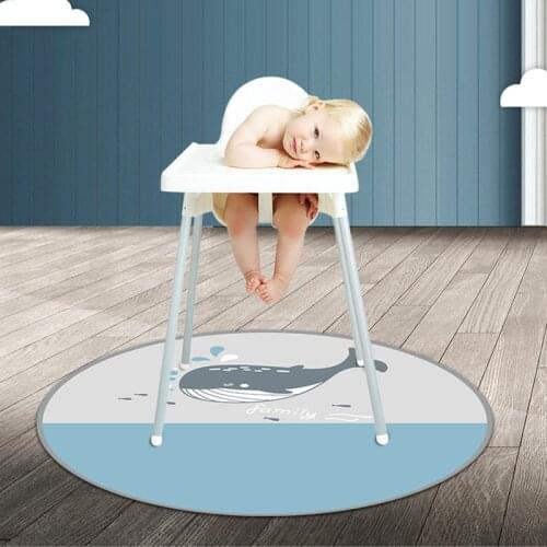 Washable Highchair Splat Floor Mat- Anti-Slip Silicone Spot Splash Mess Mat 130x130cm Food Catcher Art Craft Leak Proof Mat