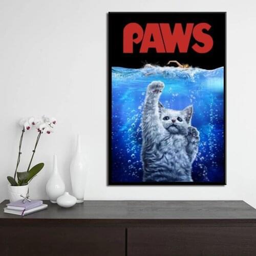 Ocean Monster Cat Terror Canvas Paintings Animals Posters Prints Wall Graffiti Art Pictures for Living Room Wall Decor Cuadros