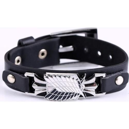 Anime Attack on Titan Necklace Bracelet Cosplay Accessories Shingeki No Kyojin Wings of Liberty Blue Black Pendant Metal Gift