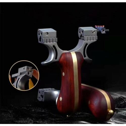 Stainless Steel Flat Rubber Band Slingshot Fast Pressure Free Tied Catapult Outdoor High Power Shooting Hunting Slingshot