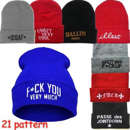 21 Letter Pattern Embroidery Wool Knitted Beanies Hat Men and Women Casual Hip Hop Skullies Cap Lth01