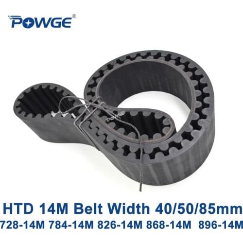 POWGE HTD 14M synchronous Timing belt C=728/784/826/868/896 width 40/50/85mm Teeth 52 56 59 62 64 HTD14M 728-14M 784-14M 896-14M