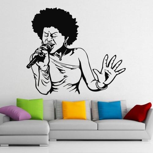 Super Singer Girls Wall Stickers Vinyl Transfer Stencil Decal Sticker Wall Art Home Design Poster Vinilos Paredes Wallpaper A344