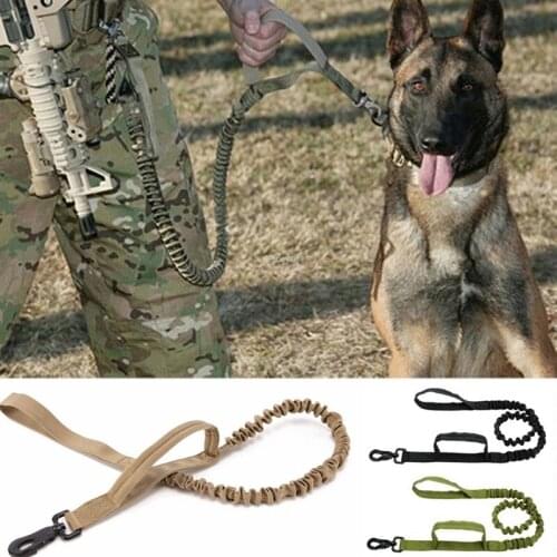 Tactical Army Dog Leash Nylon Police Duty Bungee Leashes Military Training Running Pet Lead Belt for Medium Large Dogs