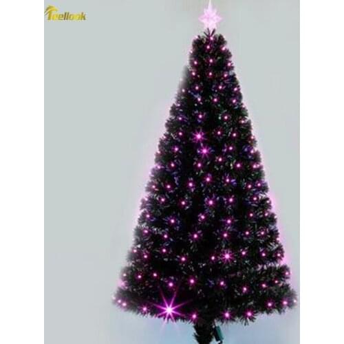 Teellook 1.8M / 180CM encryption green all pink light fiber Christmas tree PVC Christmas tree mall decoration site set