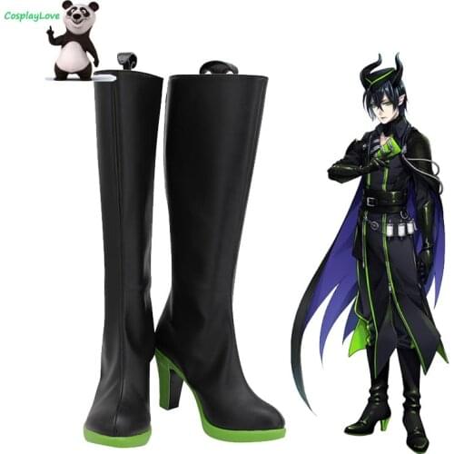 Twisted Wonderland Wonderland Silver Malleus LILIA Draconia Black Shoes Cosplay Long Boots Custom Made For Halloween Christmas
