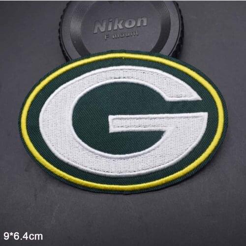 Letters Green White G Iron on Bay Good Embroidered Cloth Patch For Packersy Girls Boys Clothes Wholesale