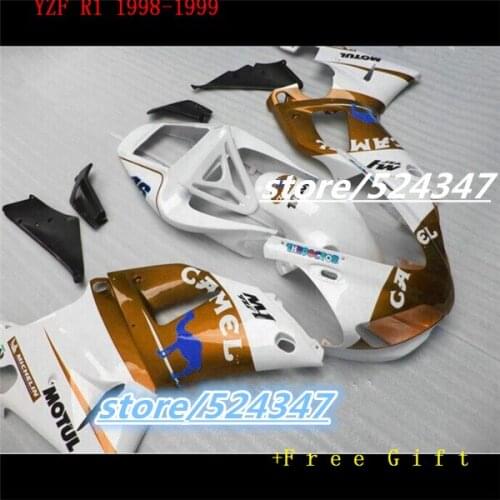 High quality fairings set for 1998 1999 YZF-R1 white brown black YZF R1 98 99 fairing kit Motorcycle Accessories & Parts
