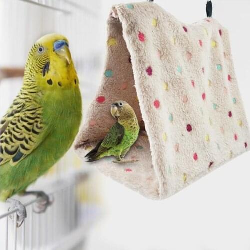 Winter Warm Bird Nest Triangle Parrot Hanging Cage Tent Bed for Winter Birds Cage Bed Toys Hamster Hammock House