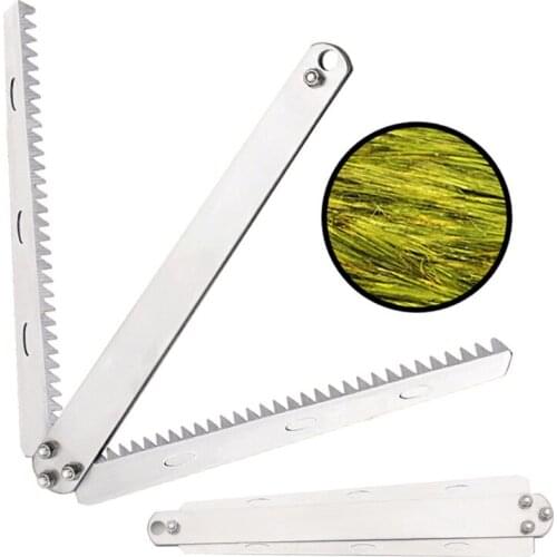 1pcs Stainless Steel Fishing Grass Cutter Folding Weed Razor Aquatic Plants Cutter Removing Water Plants Serrated Blade