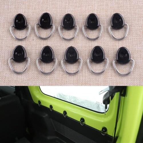 10pcs/Set Car Tail Box Tie-Down D-Ring Pull Buckle ABS & Metal Fit for Suzuki Jimny 2021 2020 2019 JB64 JB74