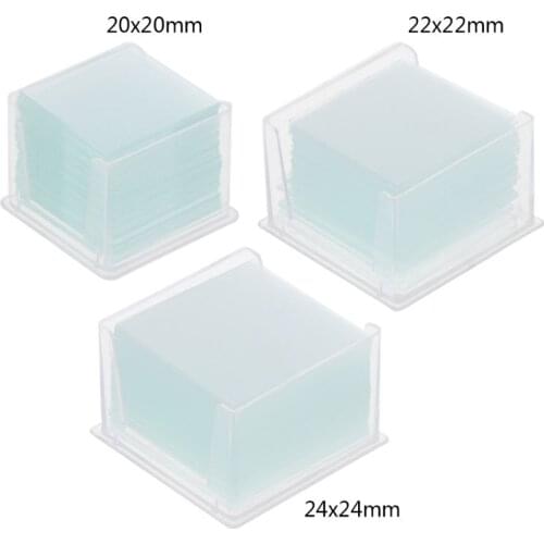 100 Pcs Transparent Square Glass Slides Coverslips Coverslides For Microscope Optical Instrument L4MB
