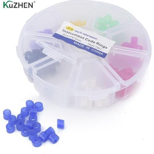 160Pcs/box Dental Color Code Rings Autoclavable Universal Dental Orthodontic Silicone Instrument Color Code Rings