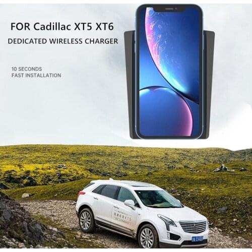 Car Qi Standard Wireless Charger 10W Quick Charging for Cadillac XT5 XT6 2019 2020 Auto Mobile Phone Wirelses Charger