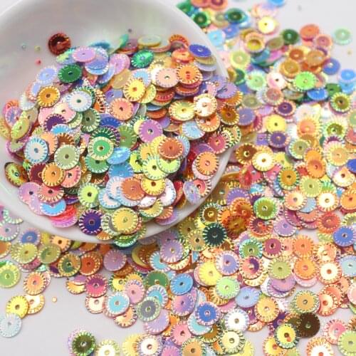 50g/Lot 6mm Glitter Mixed Colors Flowers Sequins for Nails Arts Sewing Garment Accessories Diy Crafts Confetti