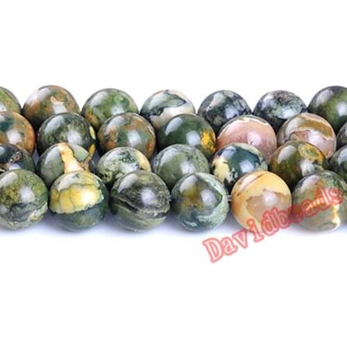 Fctory Price 4 6 8 10 12 mm Natural Green old KAMBABA Stone old bird seed stone Beads For Jewelry Making DIY Jewelry