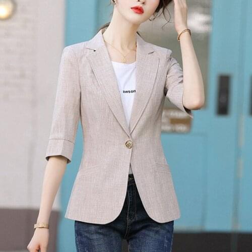 Black Women Blazer 2021 casual Blazers Lady Office Work Suit Pockets Jackets Coat Slim Black Women Blazer Femme Jackets 726H