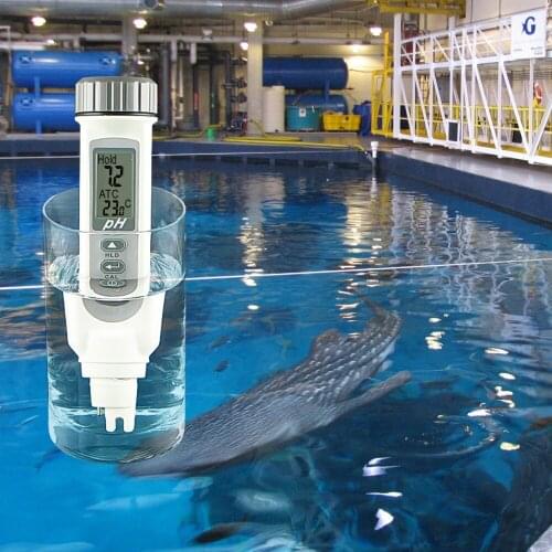 Digital pH Meter Tester w/ ATC Temperature C/F Auto calibration+Free 3 buffer solutions pH4.01 pH7.00 & pH10.01 with Pouch