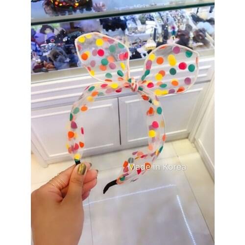 Disney childrens doll accessories hair accessories cute lace tulle color wave dot bow hairpin hair clip