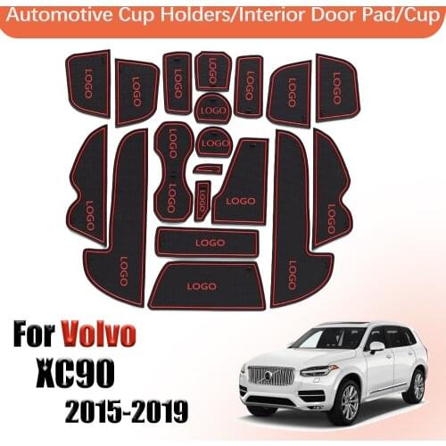 Door groove mat non slip door slot cup mat For Volvo XC90 2015-2019 accessories rubber cup mat door mat cup