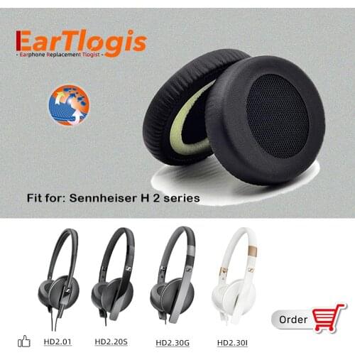 EarTlogis Velvet Replacement EarPads for Sennheiser HD2.01 HD2.20S HD2.30I HD2.3 Headset Parts Earmuff Cover Cushion Cups pillow