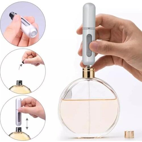 1PC Bottom-Filled Press Head Perfume Refillable Bottle 5ml 6ml New Mini Portable Travel Small Sample Bottle Liquid Spray Bottle